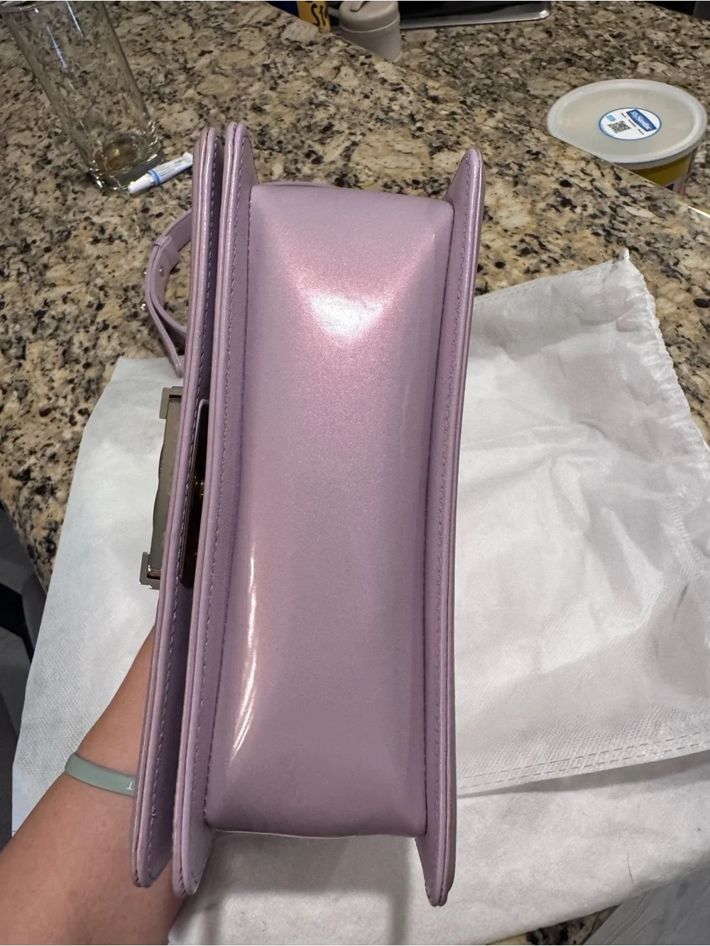 CHANEL Quilted Boy Crossbody Bag in Pale Lilac